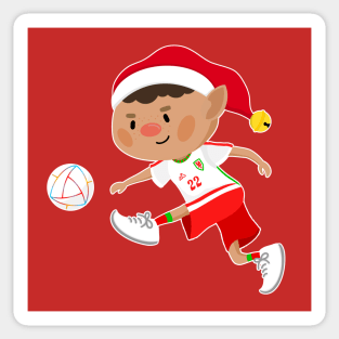 Wales football Christmas elf. Football World Cup soccer Sticker